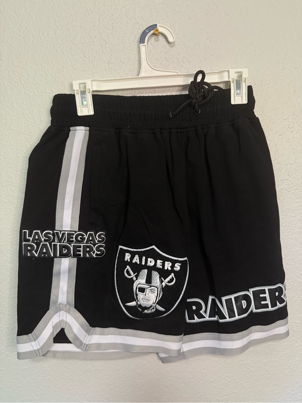 Las Vegas Raiders Black & White Football Shorts 19x14